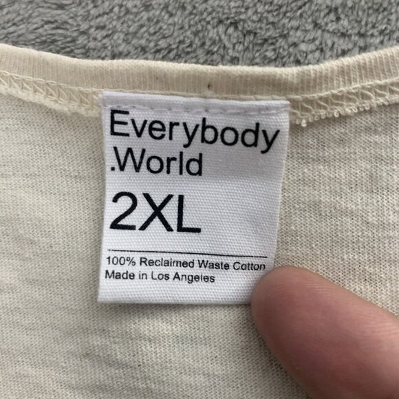 Everybody World Shirt Mens 2XL Tubular Tank Top Cotton Scour Unisex Casual Basic - Picture 5 of 7